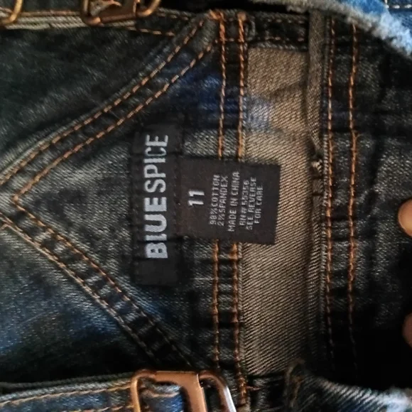 Blue Spice Dark Wash Denim Overalls - Picture 2 of 5